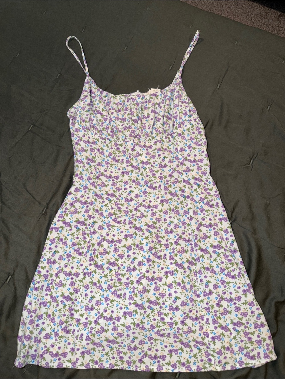 La Hearts White Mini Dress with Floral Print